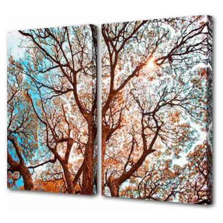 Купить Модульная картина Топпостерс, Силуэт ветвей, 100х75 см, 2 части