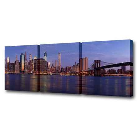 Купить Модульная картина Топпостерс, Через Бруклинский мост, 150х50 см, 3 части