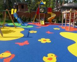 Как делать резиновое покрытие на детские площадки